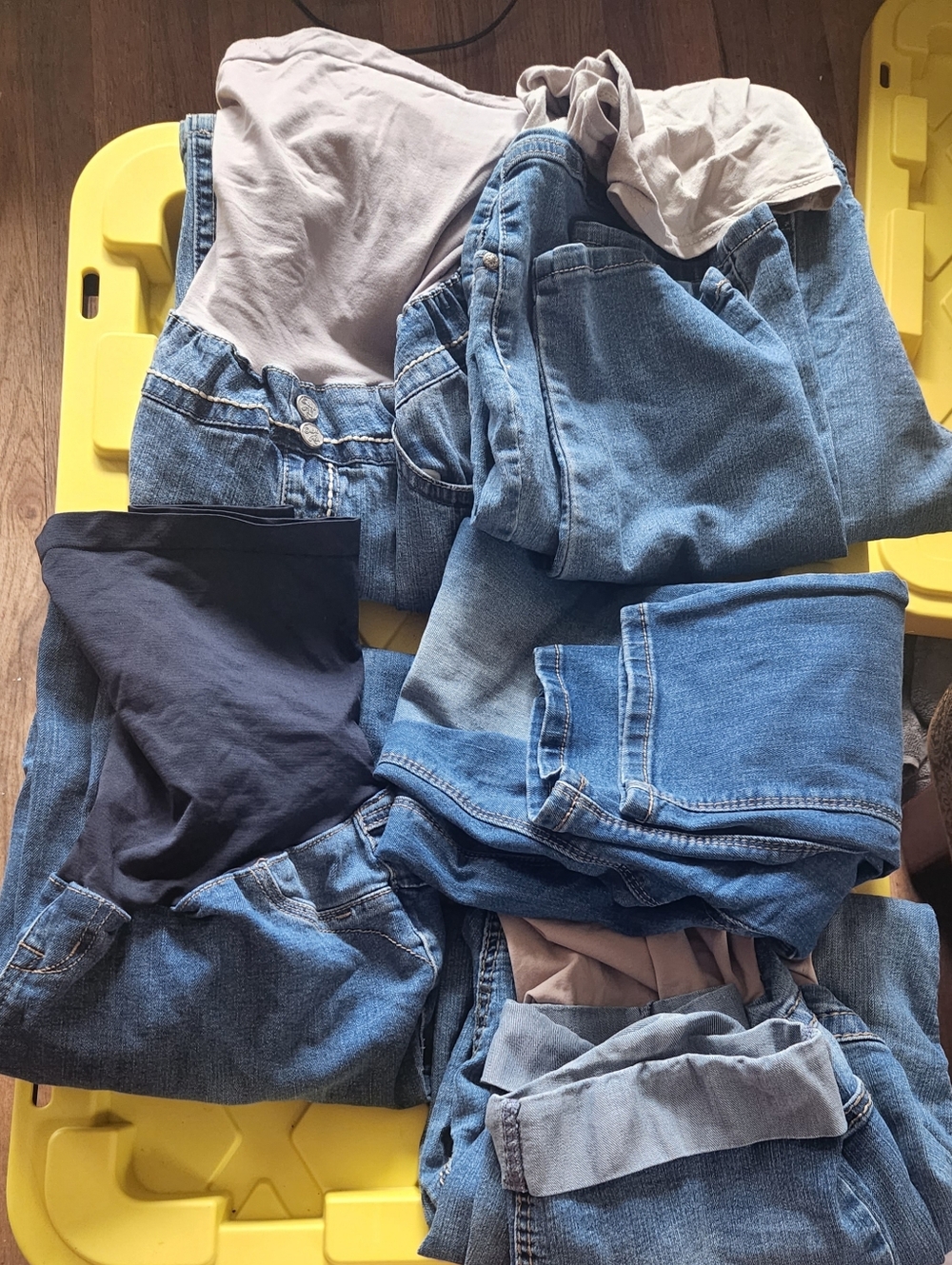5 Pair Maternity Jeans Lot XL Full Panel